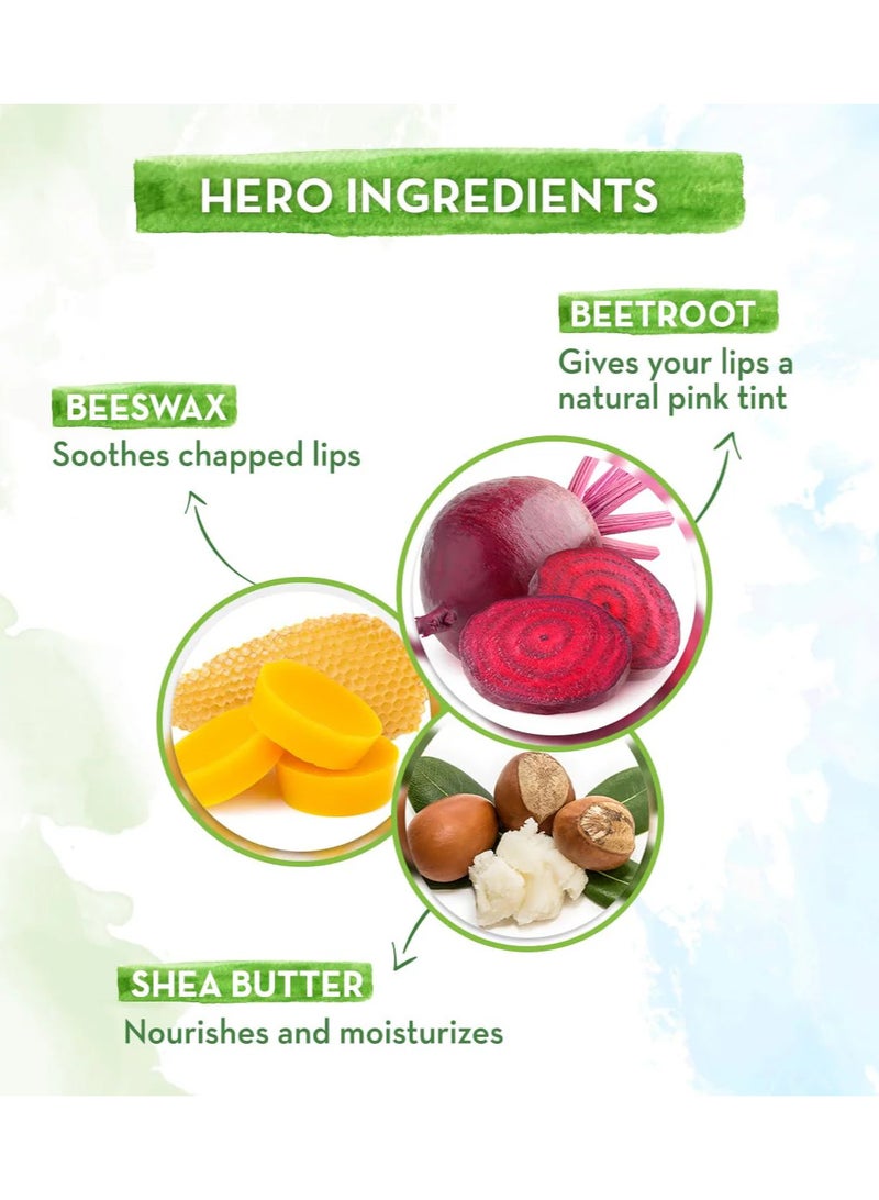 Mamaearth Beetroot Tinted 100% Natural Lip Balm Natural Pink Tint 2g - Image 4