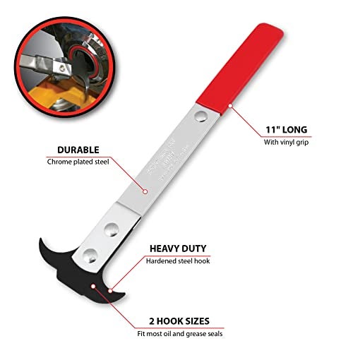 Performance Tool W1219 Professional Seal Puller, Heat Treated Steel, Dual Hook Tips for Oil and Grease Seals Removal - Image 4