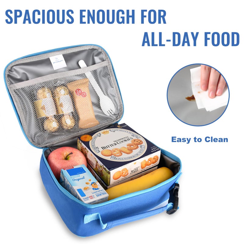 Genteen Lunch Box Kids,Insulated Lunch Bag Kids Boys Girls,Soft Bag Small Cooler Back to School Thermal Meal Tote Kit Lunch Box for School,Work,Outdoor (Blue) - Image 5
