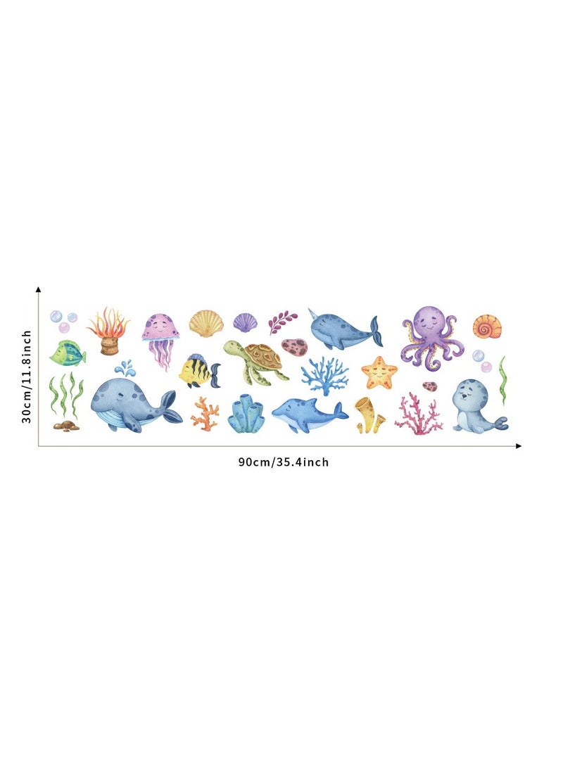Bluejw Lovely Underwater World Marine Animals Wall Stickers Perfect For Kids' Bedrooms BathroomAnd Nurseries - Image 3