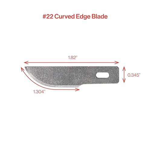 Excel Blades 100 PCS Craft Knife Blade Refill, #22 High Carbon Steel Curved Hobby Knife Blades Replacement - For Precision Cutting, Professional, Hobby, And Art Crafts - Image 2