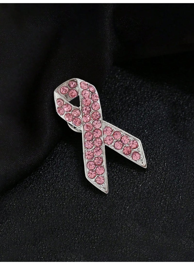 Breast Cancer Awareness Pink Ribbon Brooch Pin with Secure Back Clasp – Single Piece, Perfect for Campaigns, Schools, Hospitals, and Daily Use - Image 3