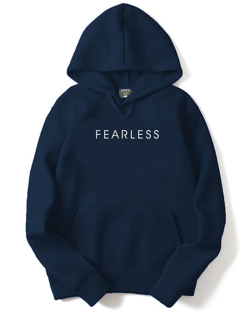 ADRO Men's Cotton Neck Hooded Sweatshirt (H22-M-FRL-NB_Navy_3XL) - Image 1