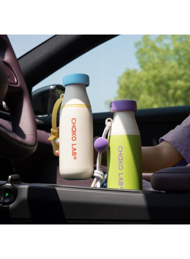 CHAKO LAB Insulated Stainless Steel Water Bottle with Strap | BPA-Free Leak Proof | 17oz Bottle with Spout Lid & Straw - Image 2