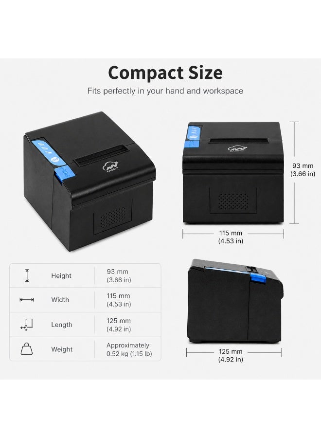 BASEET BAS-164 USB Thermal Printer – Compact POS Receipt Printing Solution - Image 2