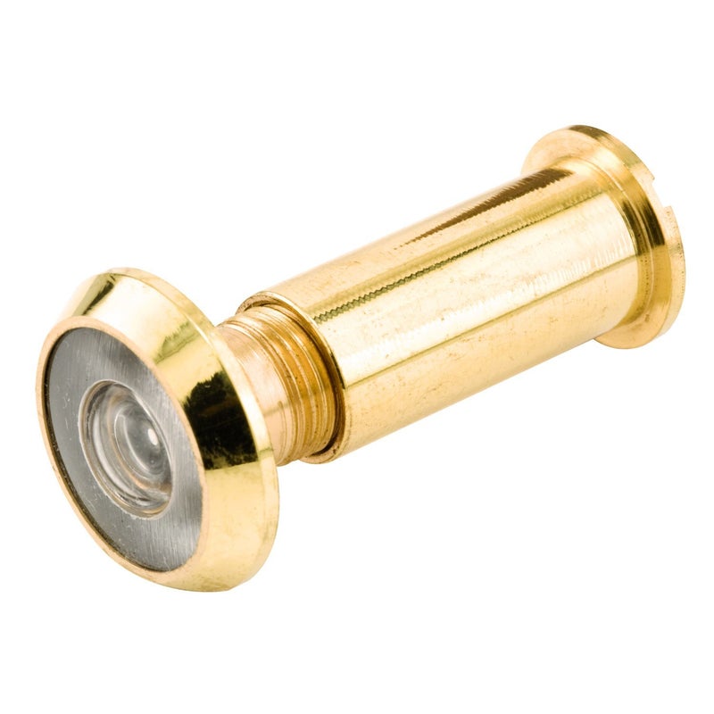 Prime-Line U 9893 Door Viewer, 1/2 In. x 180 Degree, Solid Brass Housing, Plastic Lens, Polished Brass Finish (Single Pack) - Image 1