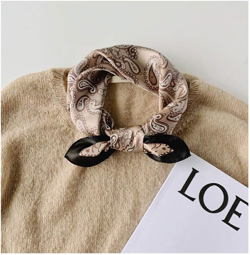 MEISEE Mulberry Silk Scarfs Women Small Square Scarf 21" x 21" Breathable Lightweight Neckerchief Headscarf - Image 4