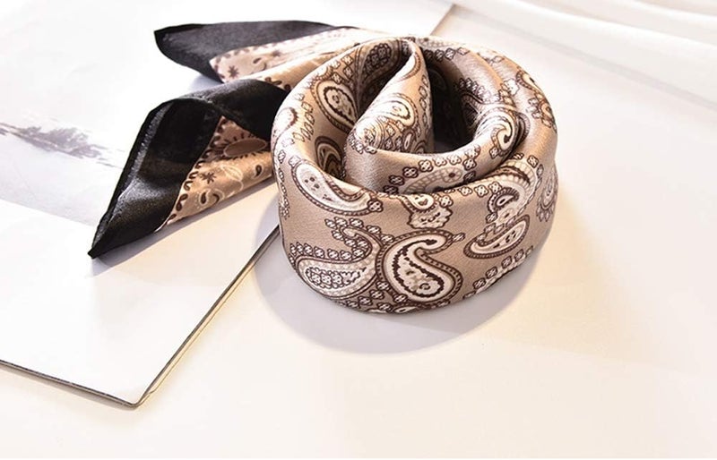 MEISEE Mulberry Silk Scarfs Women Small Square Scarf 21" x 21" Breathable Lightweight Neckerchief Headscarf - Image 2