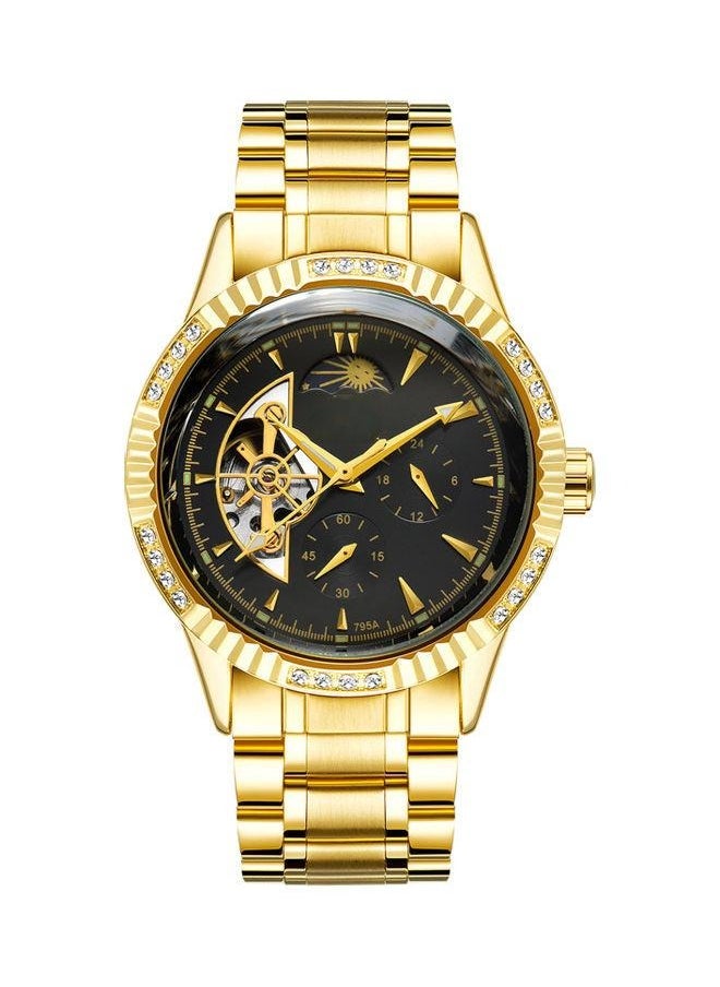 Generic Men's Mechanical Watches with Stainless Steel Strap, Daily Waterproof Mechanical Skeleton Automatic Wrist Watch  - Image 1