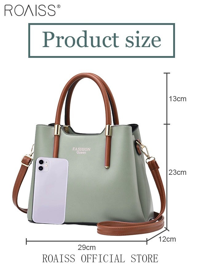 roaiss Women Stylish Handbag with Top Handle and Adjustable Strap, Large Capacity Shoulder Bag with Zippers and Magnetic Buckle, Elegant Chic Crossbody Bag for Ladies, Ideal for Dating, Shopping and Everyday Use - Image 4