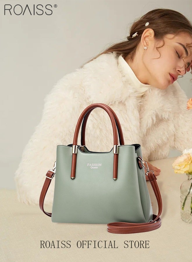 roaiss Women Stylish Handbag with Top Handle and Adjustable Strap, Large Capacity Shoulder Bag with Zippers and Magnetic Buckle, Elegant Chic Crossbody Bag for Ladies, Ideal for Dating, Shopping and Everyday Use - Image 1