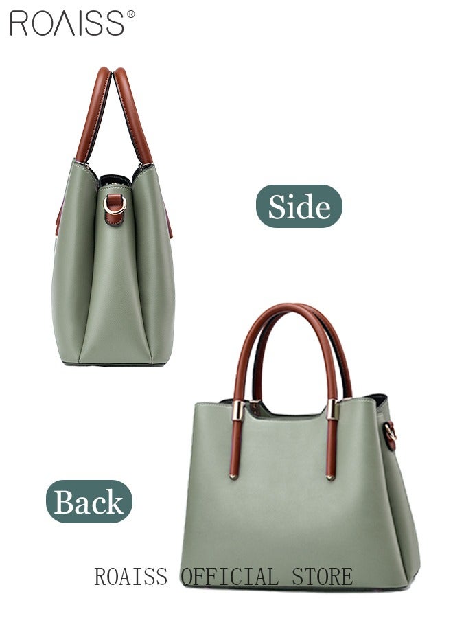 roaiss Women Stylish Handbag with Top Handle and Adjustable Strap, Large Capacity Shoulder Bag with Zippers and Magnetic Buckle, Elegant Chic Crossbody Bag for Ladies, Ideal for Dating, Shopping and Everyday Use - Image 3