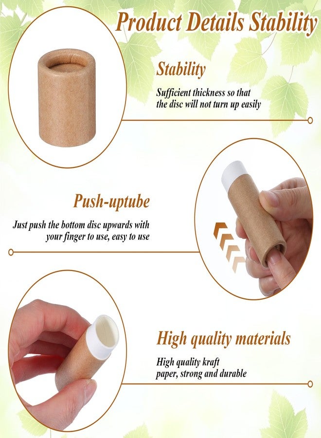 PercyEffie 20pcs 0.3oz Lip Balm Tubes Empty lip balm containers empty KraftPaperTube Holder,Push-Up Style for DIY Homemade, lips tubes bulk Natural Packaging Container- Brown - Image 5