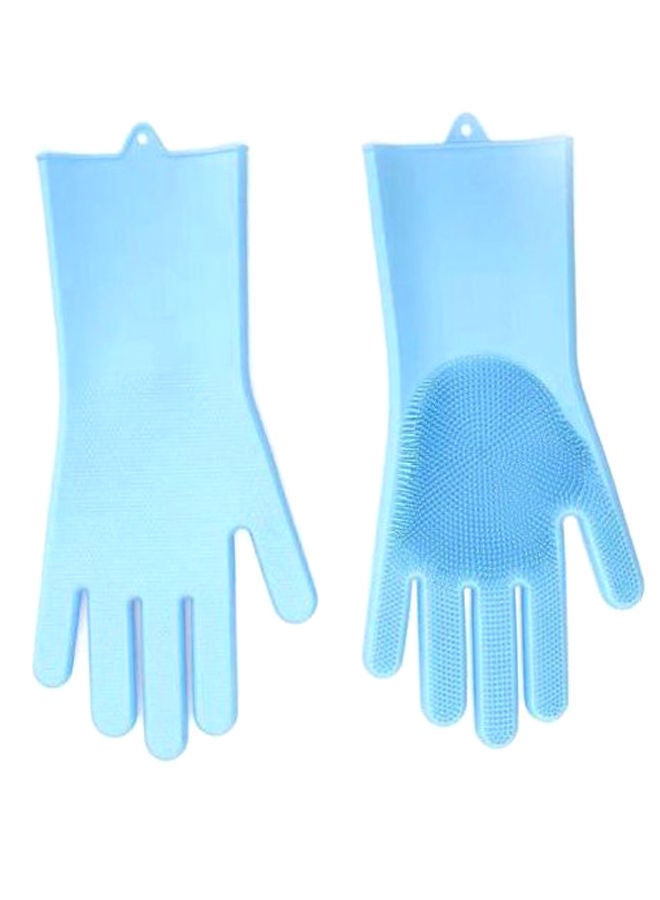 NIBEMINENT Pair Of Magic Scrubber Cleaning Gloves Blue 35centimeter  - Image 1