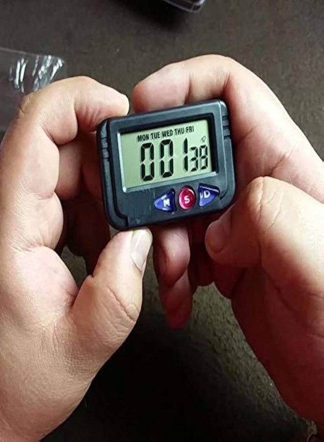 Royals Digital Alarm Clock with Stopwatch | Small Portable Black Desk & Table Clock | Flexible Stand for Car Dashboard, Office & Home Use | Multi-Functional Timepiece with Alarm - Image 3