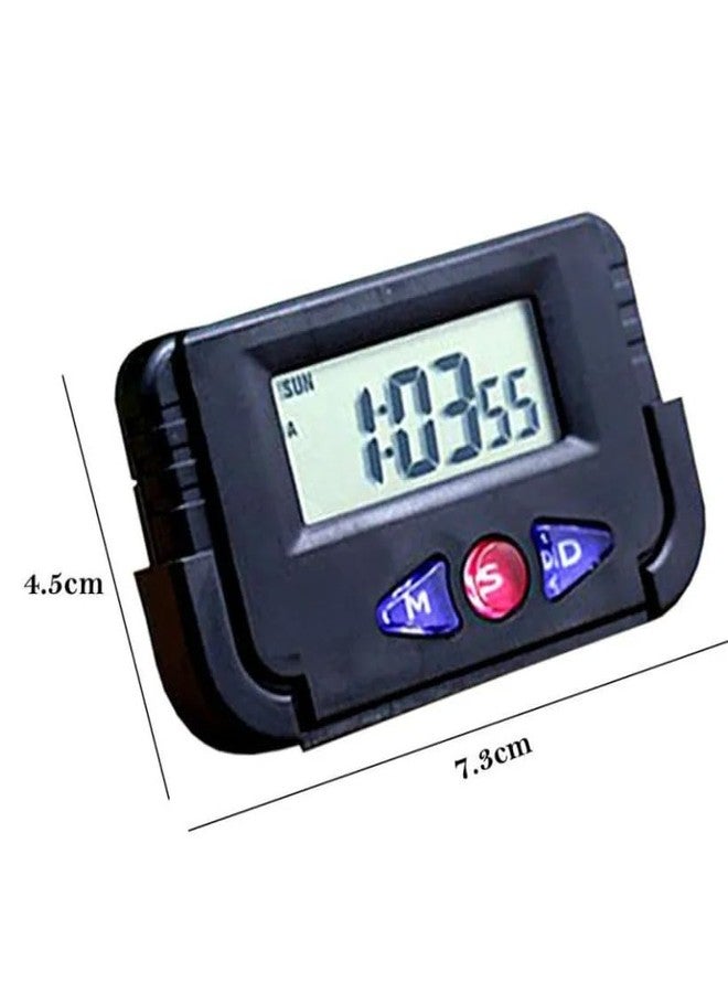 Royals Digital Alarm Clock with Stopwatch | Small Portable Black Desk & Table Clock | Flexible Stand for Car Dashboard, Office & Home Use | Multi-Functional Timepiece with Alarm - Image 2