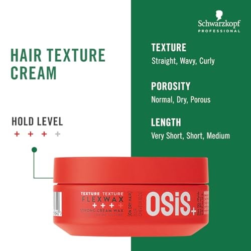 OSIS Schwarzkopf Professional OSiS+ Flexwax Strong Hair styling Cream Wax I Provides grip and natural shine I Easy to Apply and Wash | Medium Hold | Matte Finish with Volume - 85ml - Image 4