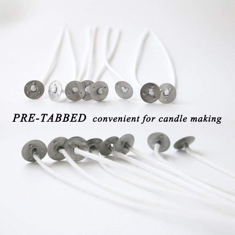 EricX Light 100 Piece Cotton Candle Wick 6" Pre-Waxed for Candle Making,Candle DIY - Image 4