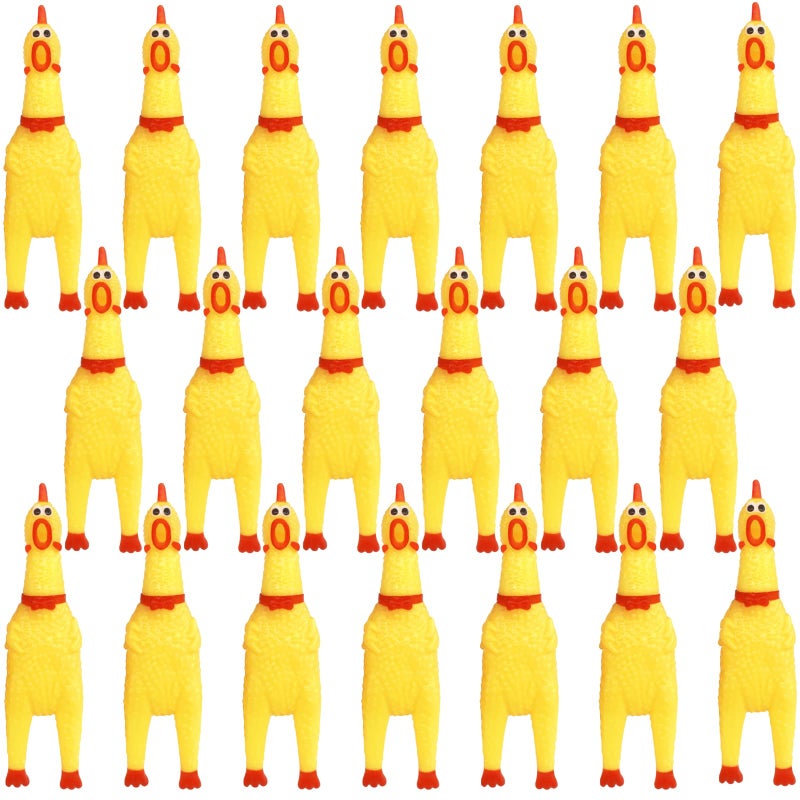Zddaoole 20 Pcs Rubber ChickenScreaming ChickenSqueeze ChickenYellow Rubber Squawking Dog ToysPrank Novelty Noise Toy - Image 4