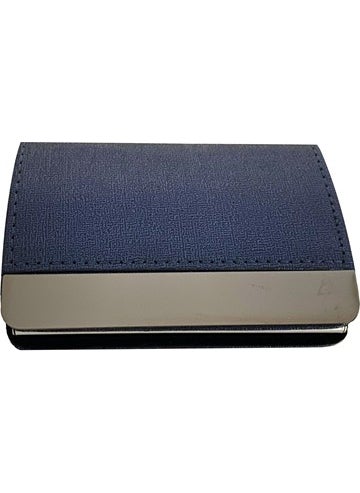 MAPi Single Chamber Business Card Holder with Dark Blue Metal Ribbon 
