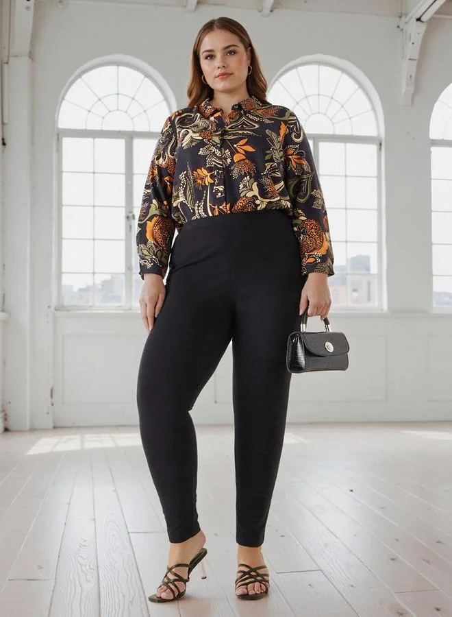 Ulla Popken Plus Size Ulla Popken Leggings with Elasticated Waistband
