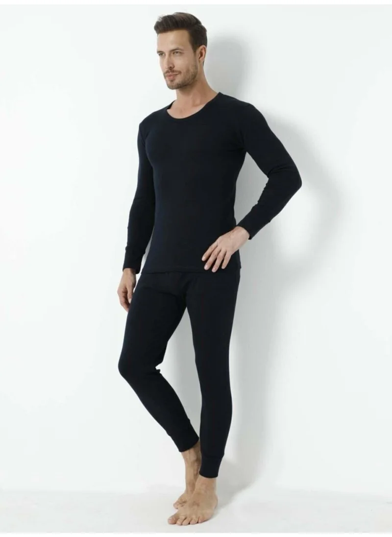 Arma Yıldız Black Men's Thermal Underwear Bottom Top Set