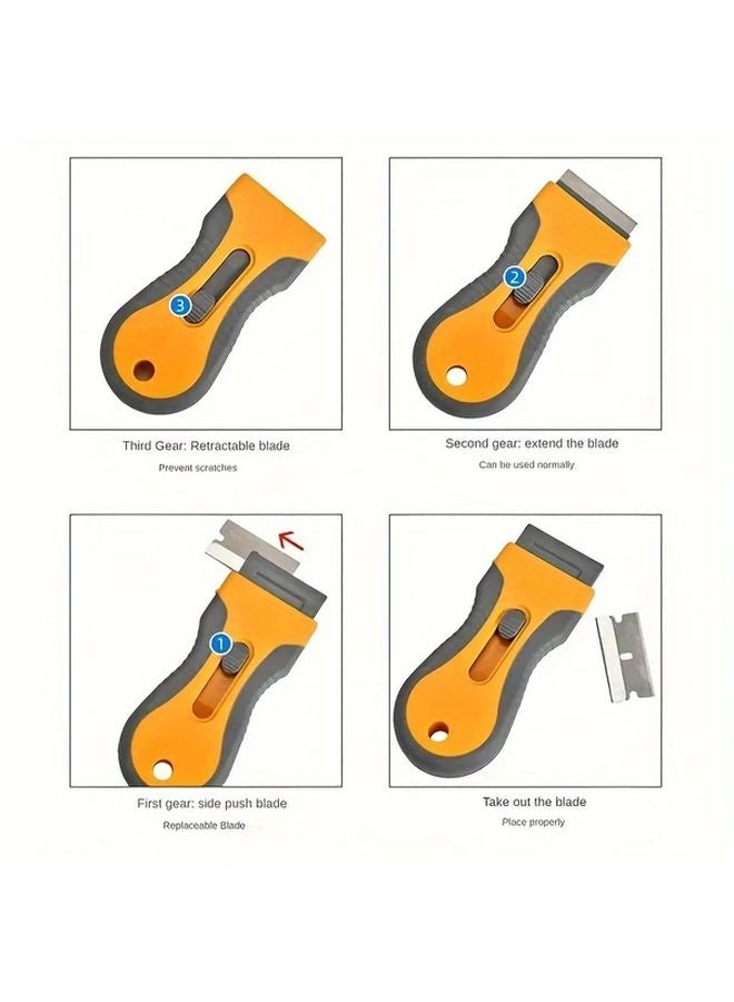 Yellow Dual Headed Ceramic Scraper For Glass Stove Induction Cooktop Car Film - Image 4