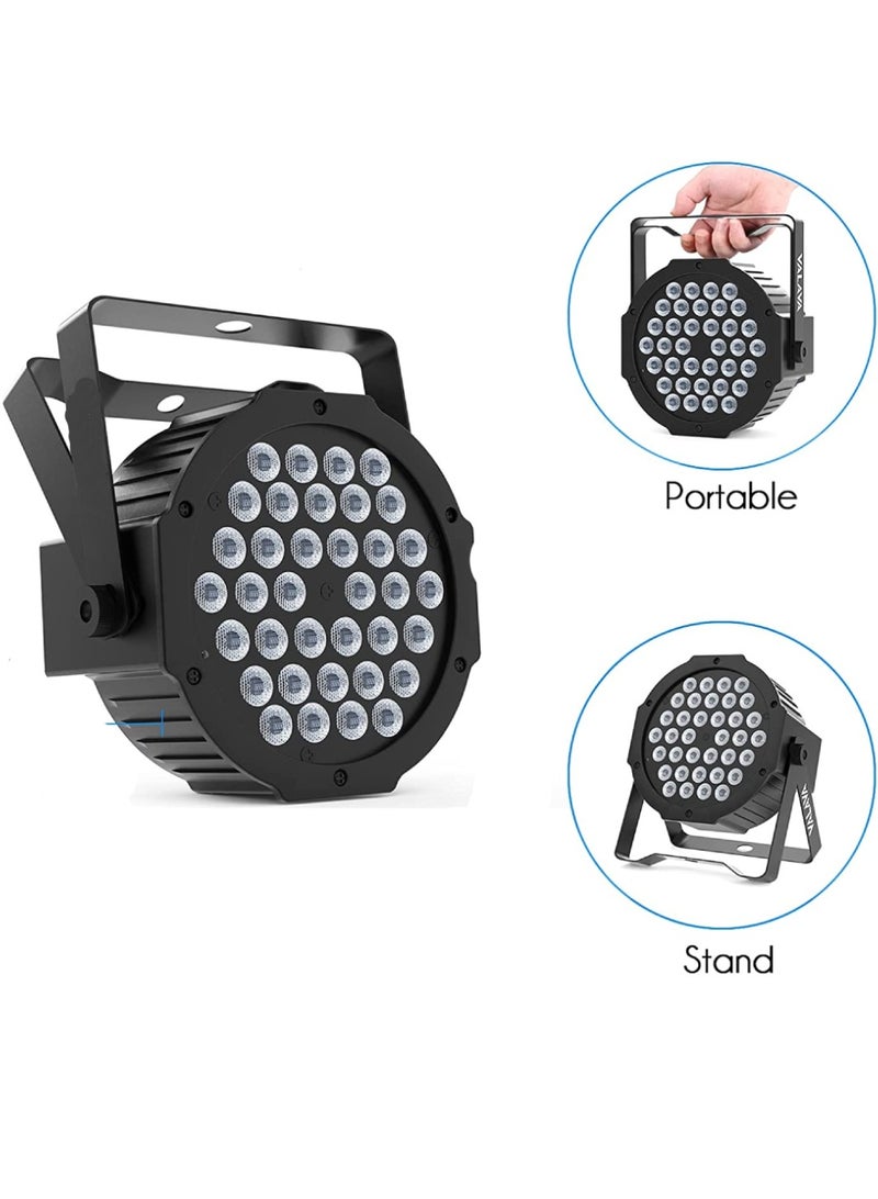 يوويل إضاءة المسرح RGB 36 LED Dj Par Lighting للأحداث، تنشيط الصوت عن بعد والتحكم DMX، ضوء RGB Disco Par لحفلات الزفاف، الحفلات، الحفلات الموسيقية والمهرجانات  - Image 2