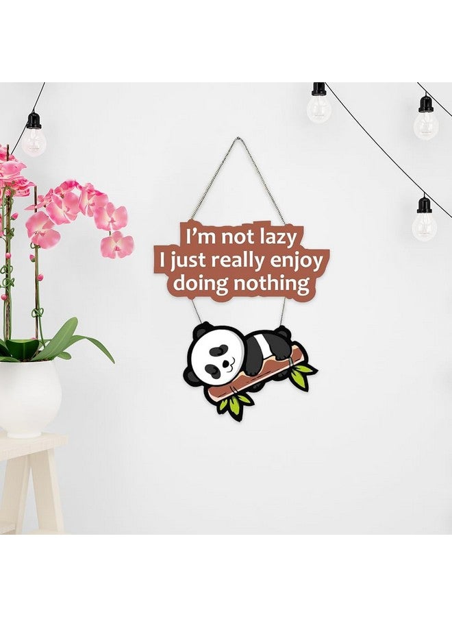Kaameri Bazaar Lazy Panda Printed Wooden Wall Hanging with Quotes for Home Decor | Office | Gifts | Living Room | Bedroom | Wooden Decorative Items | Modern Painting | Artworks Decoration - Image 5