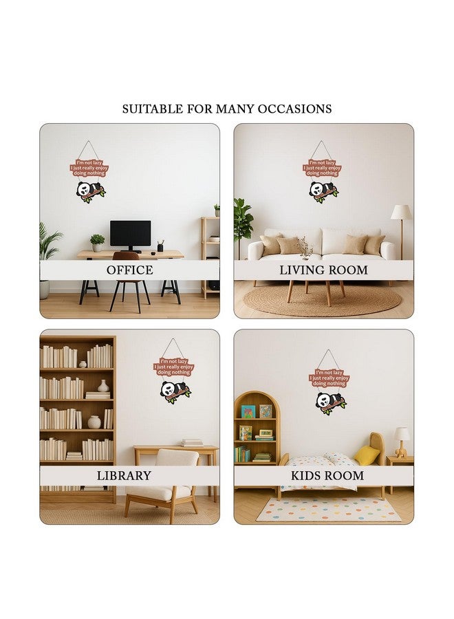 Kaameri Bazaar Lazy Panda Printed Wooden Wall Hanging with Quotes for Home Decor | Office | Gifts | Living Room | Bedroom | Wooden Decorative Items | Modern Painting | Artworks Decoration - Image 4