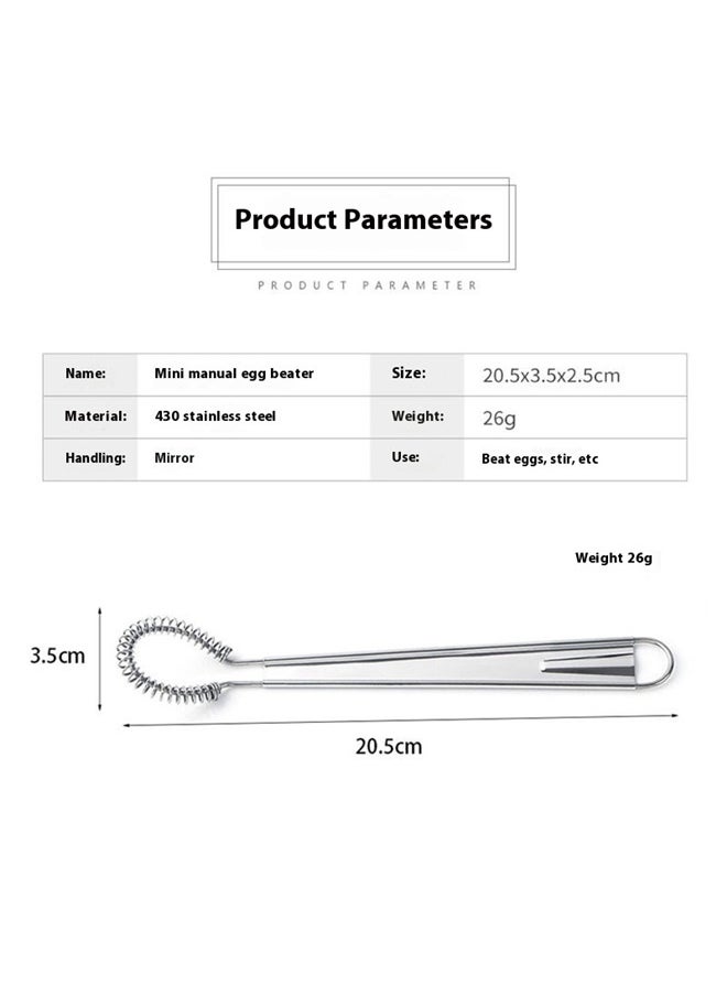 Generic Stainless Steel Mini Egg Whisk Beater Handheld Milk Frother Foamer Foaming Creamy Coffee Mixer Spring Sauce Blender Kitchen Accessories  - Image 2
