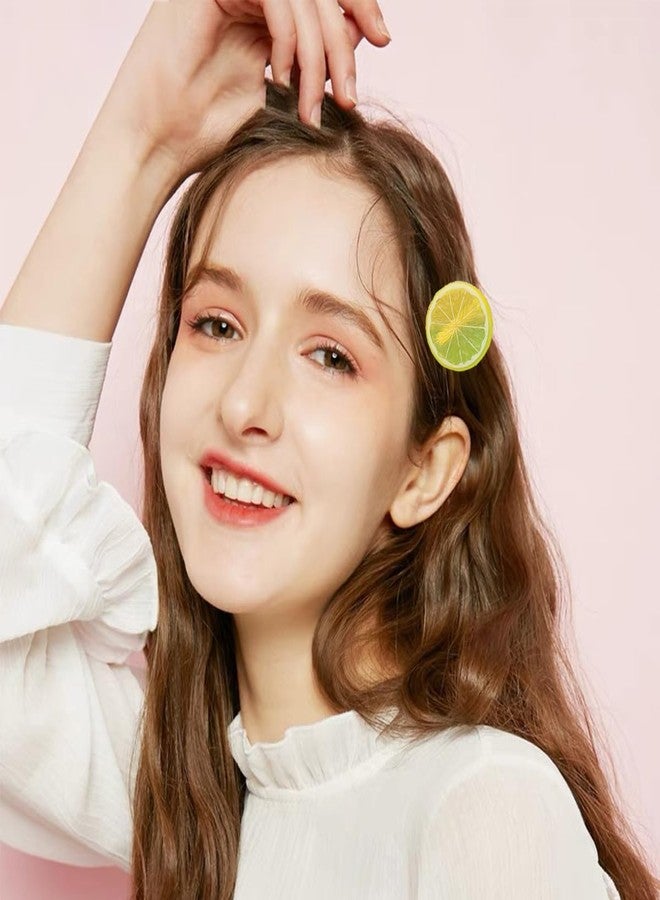 KuuGuu 6 PCS Lemon Hair Clips Cute Lemon Duckbill Clip Hair Barrettes Fashion Anti-slip Bangs Side Hairpins Realistic Creative Fruit Hair Clips for Kids Girls Toddler Christmas Hair Accessories - Image 5