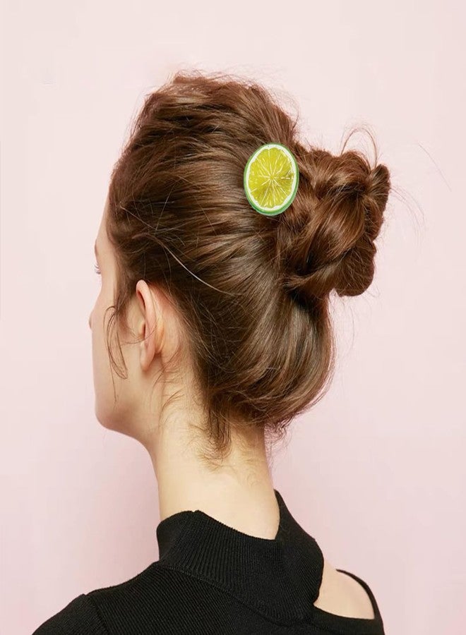 KuuGuu 6 PCS Lemon Hair Clips Cute Lemon Duckbill Clip Hair Barrettes Fashion Anti-slip Bangs Side Hairpins Realistic Creative Fruit Hair Clips for Kids Girls Toddler Christmas Hair Accessories - Image 4