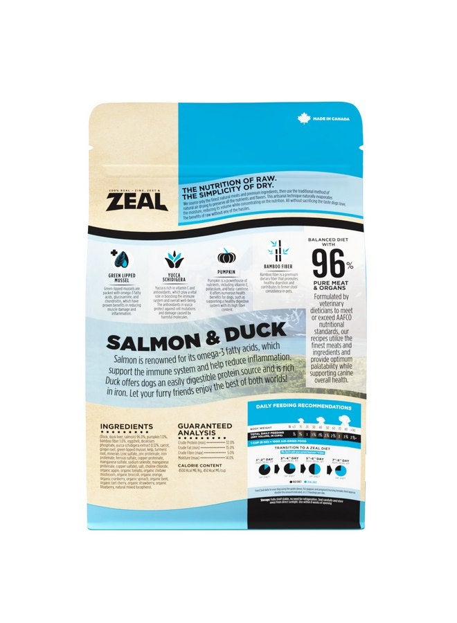 ZEAL Canada Air-Dried Salmon & Duck Recipe for Dogs - Superfood Omega-3 Rich, Dual-Protein, Grain Free, No Fillers, Complete Nutrition (Salmon & Duck, 1 lb) - Image 2