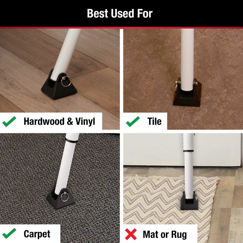 Master Lock White Compact Door Stopper Folding Security Bar, Adjustable from 25-1/2 to 43-1/2 Inches Long for Hinged and Sliding Doors, Door Barricade, Pack of 2, 270EC2 - Image 5