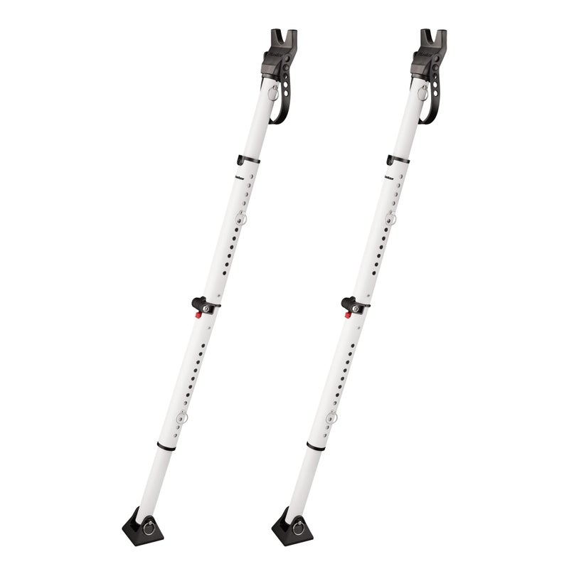 Master Lock White Compact Door Stopper Folding Security Bar, Adjustable from 25-1/2 to 43-1/2 Inches Long for Hinged and Sliding Doors, Door Barricade, Pack of 2, 270EC2 - Image 1