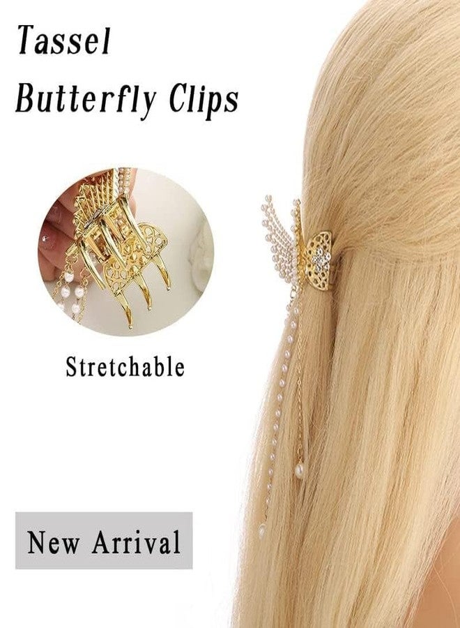 Dkriva مشبك شعر على شكل فراشة من Dkriva® للنساء والفتيات، مشبك معدني قوي التثبيت للشعر الكثيف والمجعد، مشبك شعر أنيق لتصفيفات الشعر، إكسسوارات شعر أنيقة للاستخدام اليومي، مناسب للعمل والحفلات (قطعة واحدة) - Image 4