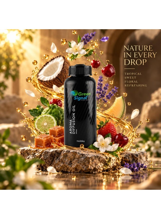 Green Signal Diffuser Aroma Oil – 500ml – Premium Holiday Fragrance Oil – Uplifting & Fresh Long-Lasting Scent - Image 3
