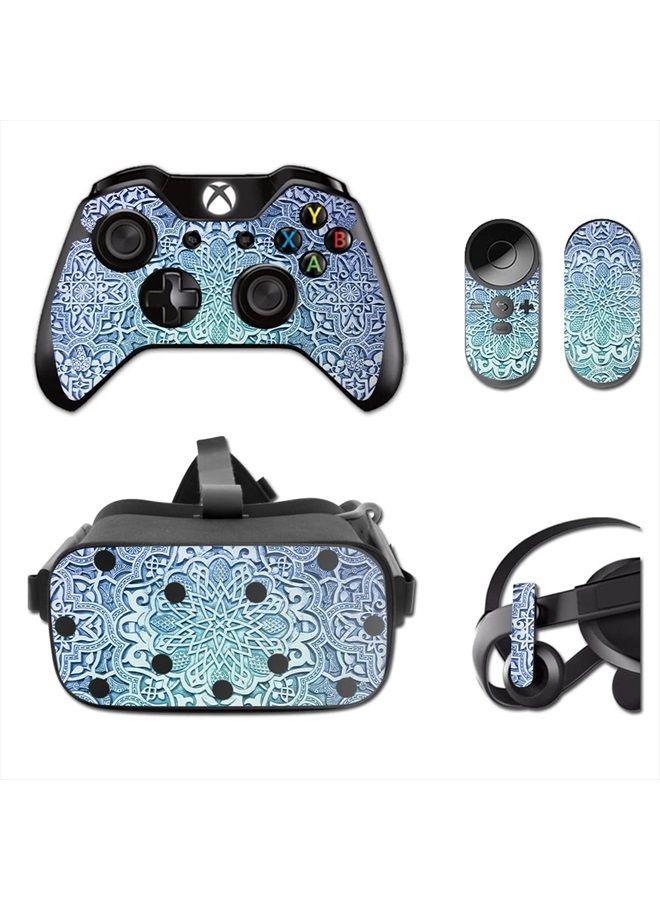 MIGHTY SKINS MightySkins Skin Compatible with Oculus Rift CV1 wrap Cover Sticker Skins Carved Blue
