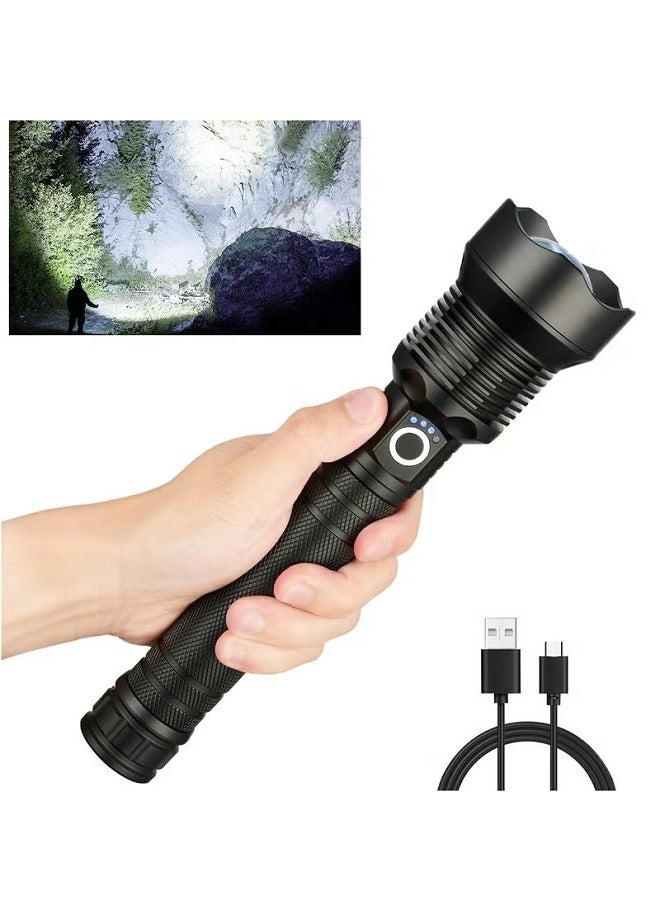 Super Bright Flashlight with 3 Modes & Waterproof, Powerful Handheld Flashlights,Rechargeable LED Flashlights High Lumens for Outdoor Camping, Emergencies - Image 1