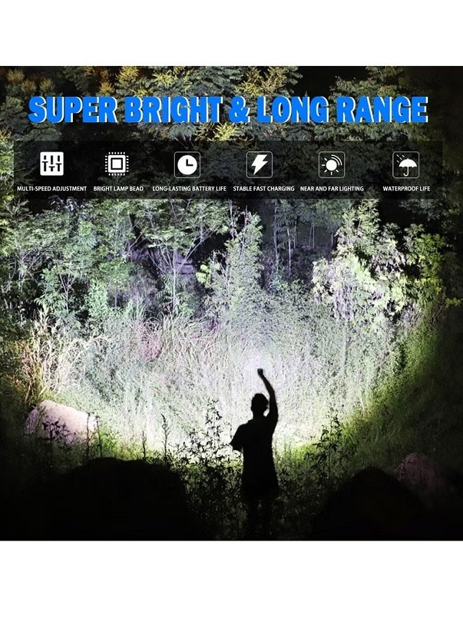 Super Bright Flashlight with 3 Modes & Waterproof, Powerful Handheld Flashlights,Rechargeable LED Flashlights High Lumens for Outdoor Camping, Emergencies - Image 2