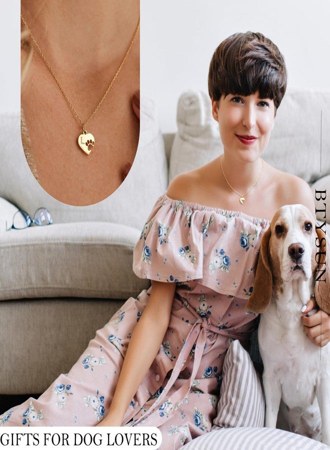 Btysun Initial Necklaces for Women, Dog Owner Gifts B Initial Necklaces for Women Stocking Stuffers for Teens Dog Gifts Gold Necklace with Letter B Adjustable Daughter Friend Christmas Anniversary Party - Image 3