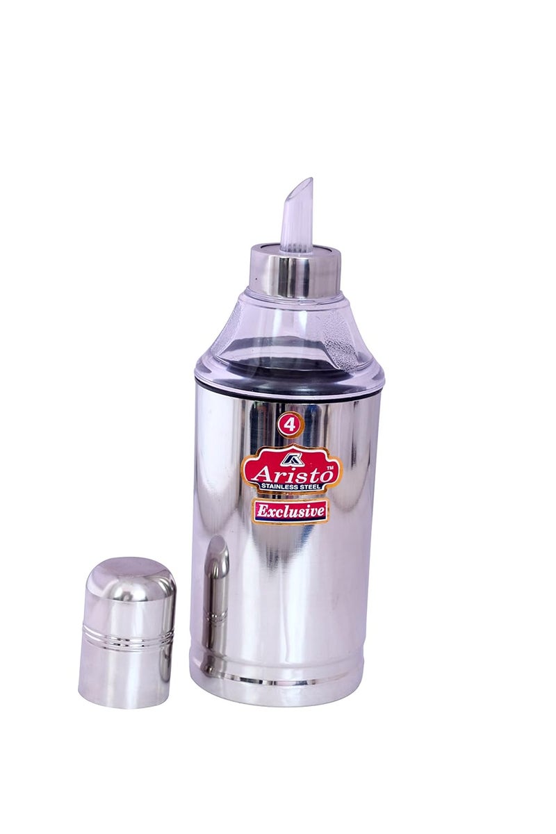 Aristo Supreme Oil Dispenser Steel Jars, 900 ml 1 Pieces, Silver