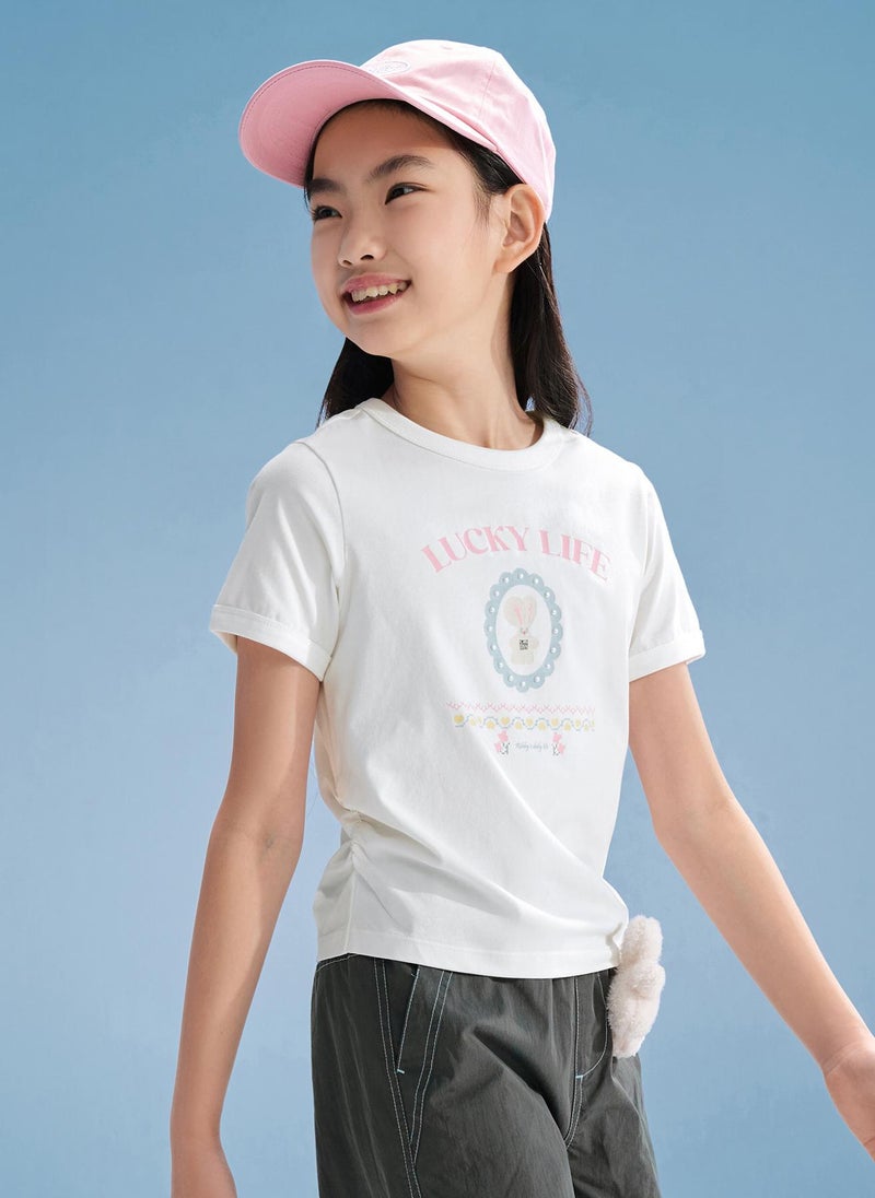 Balabala Kids Girls Round neck short-sleeved T-shirt - Image 4