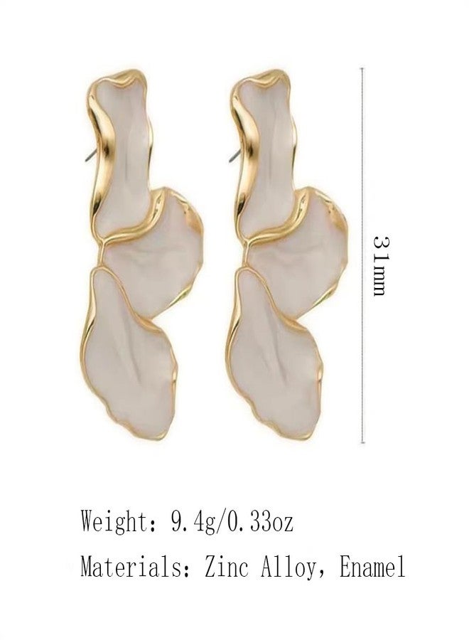 EXPHAIN Irregular Petal Earring For Women Stainless Steel Statement Flower Dangle Earrings Trendy Jewelry Gift - Image 2