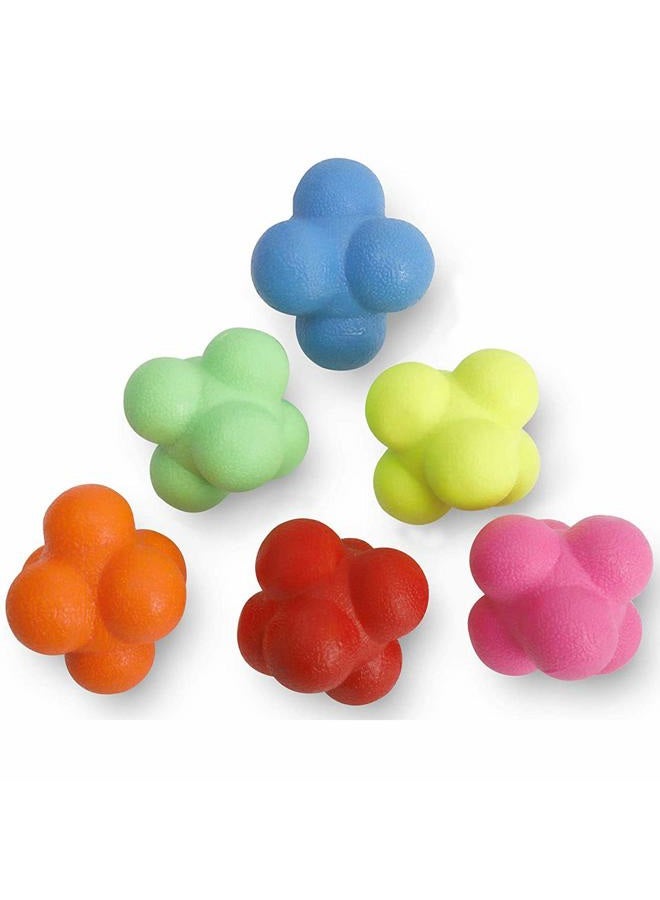 Yaegoo 6 PCS Reaction Balls Rubber Reaction Bounce Balls for Hand-Eye Coordination, Agility & Speed Reflex Training - Image 1