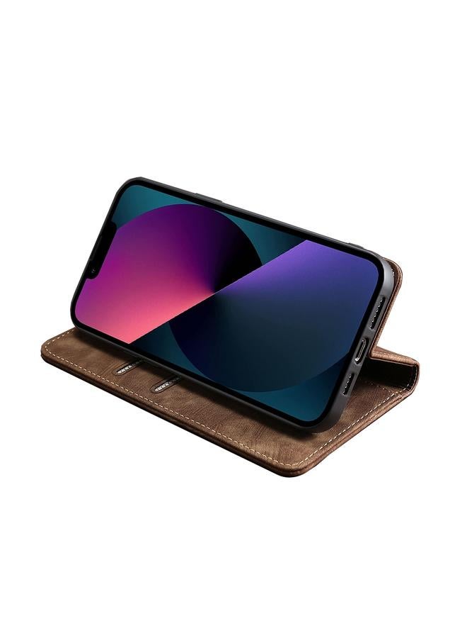 S-TOP Case For Infinix Note 10 Pro RFID Anti-theft Brush Magnetic Leather Phone Case - Image 4