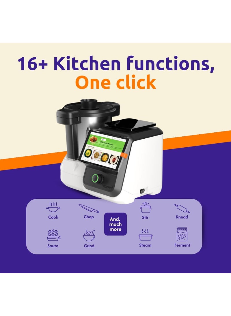 upliance AI Cooking Assistant 500 Guided Recipes 16 Cooking Modes Heat Chop More Customize Recipes with AI Eat Healthy Touch Screen Builtin Scale WiFi Mobile App 1Year Warranty