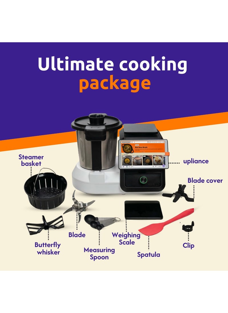 upliance AI Cooking Assistant 500 Guided Recipes 16 Cooking Modes Heat Chop More Customize Recipes with AI Eat Healthy Touch Screen Builtin Scale WiFi Mobile App 1Year Warranty