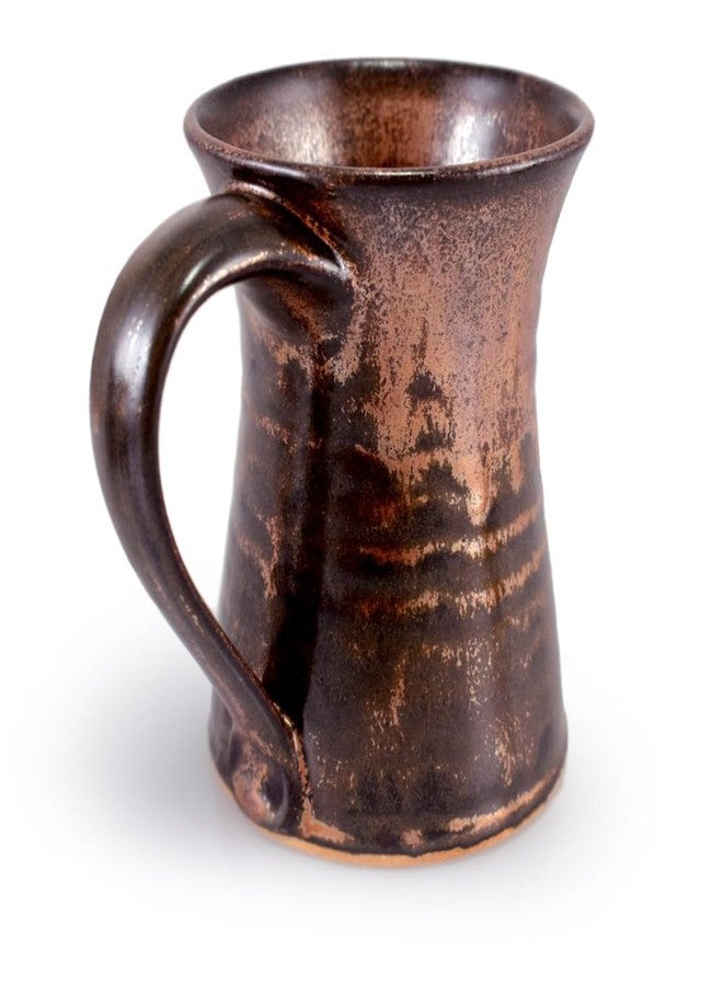 Modern Artisans Stoneware 16-oz Coffee Mug with Rustic Antique Copper Glaze, American Handmade Pottery - Image 1